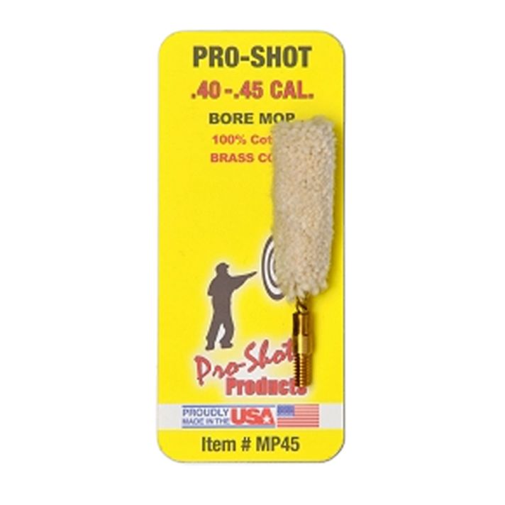 Pro-Shot MP45 Bore Mop.40 - .45 Cal Pistol #8-32" Thread 100% Cotton