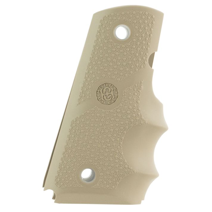 Hogue 43003 Rubber GripCobblestone Desert Tan with Finger Grooves for 1911 Officer