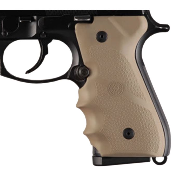 Hogue 92003 Rubber GripFlat Dark Earth with Finger Grooves for Beretta 92, 96