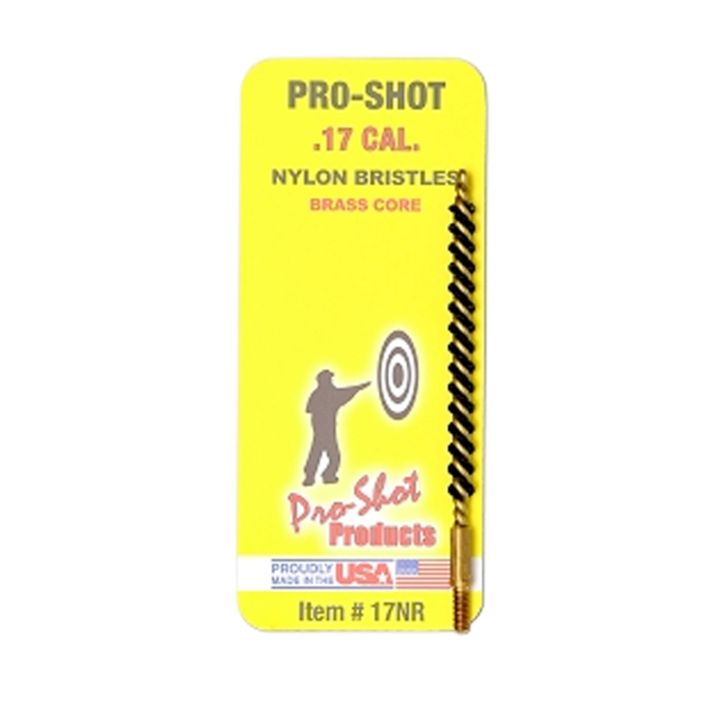 Pro-Shot 17NR Bore Brush.17/ .177 Cal Rifle #5-40" Thread Nylon Bristles Brass Core