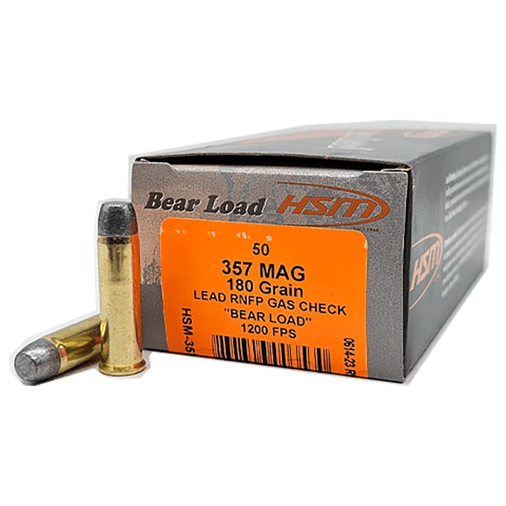 HSM 35718N Bear Load357 Mag 180 gr Lead Round Nose Flat Point 50 Per Box/10 Case