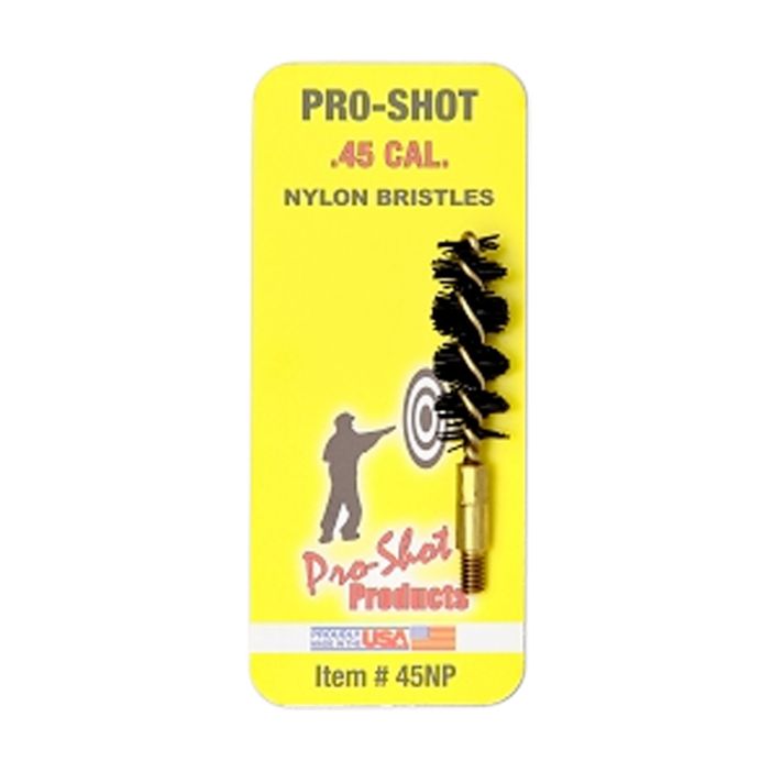 Pro-Shot 45NP Bore Brush.45 Cal Pistol #8-32 Thread Nylon Bristles Brass Core