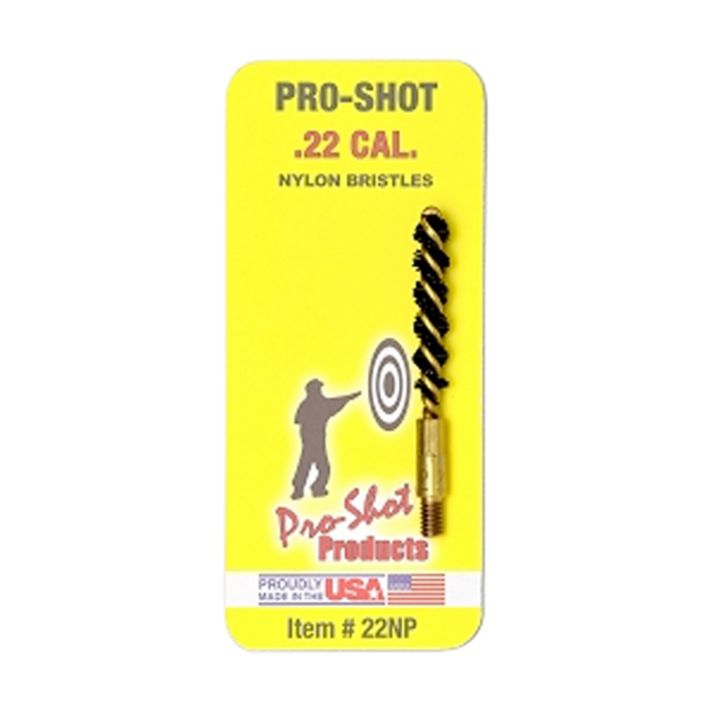 Pro-Shot 22NP Bore Brush.22 Cal Pistol #8-32 Thread Nylon Bristles Brass Core