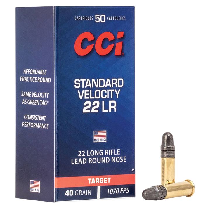 CCI 0035 Standard Velocity22LR 40gr Lead Round Nose 50 Per Box/100 Case
