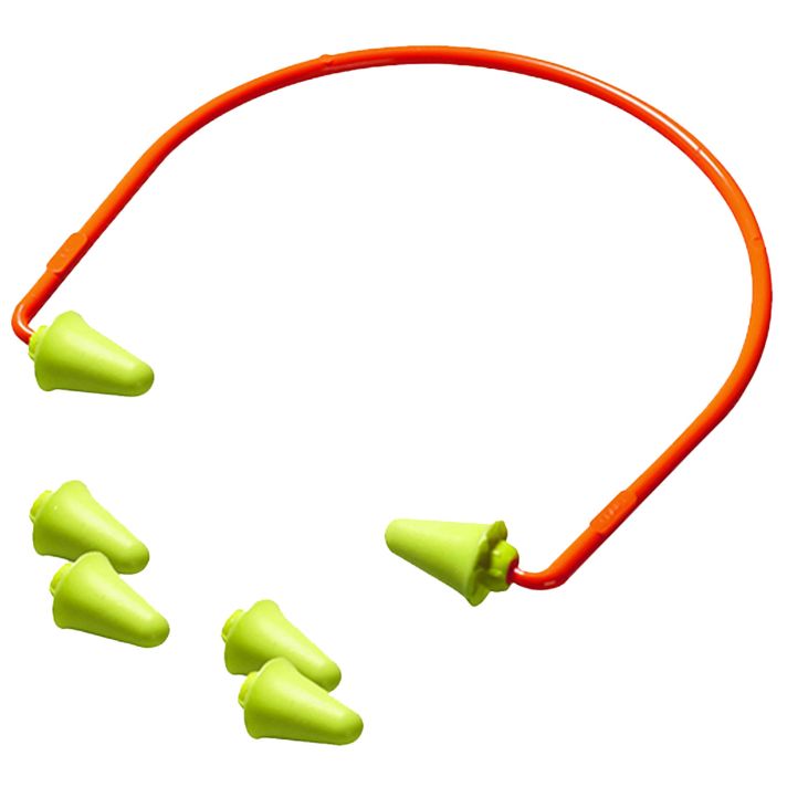 Peltor 97065 Sport Banded Earplugs Foam 28 dB Behind The Head Yellow Buds with Orange Band Adult 1 Pair