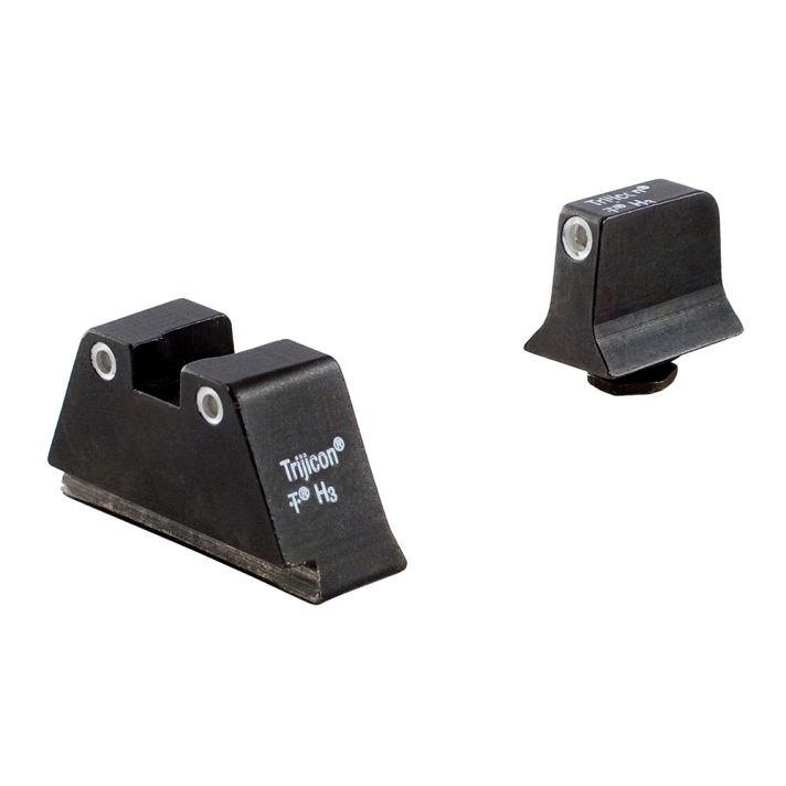 Trijicon 600649 Suppressor/Optic Height SightsGreen/Tritium White Outline Front Sight-Green/Tritium White Outline Rear Sight Glock 17/17L/19 Standard Frame