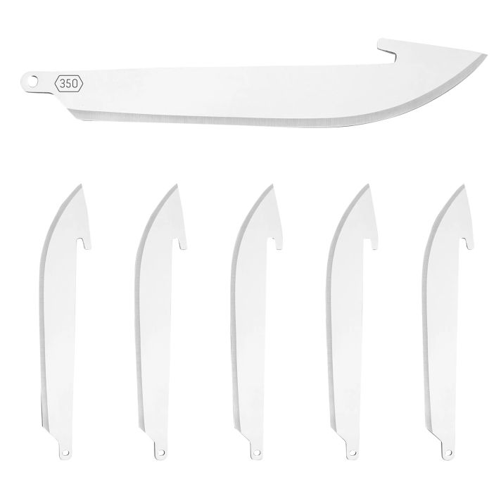 Outdoor Edge RR6 Replacement Blades RazorLite Drop Point 3.50" 420J2 Stainless Steel Blade Silver 6 Blades