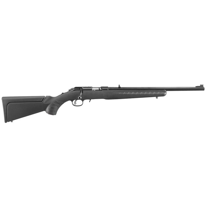 Ruger 8323 American Rimfire Compact Compact 22 WMR 9+1 18" Satin Blued Alloy Steel Barrel, Drilled & Tapped Receiver, Black Synthetic Adj LOP Stock, Right Hand
