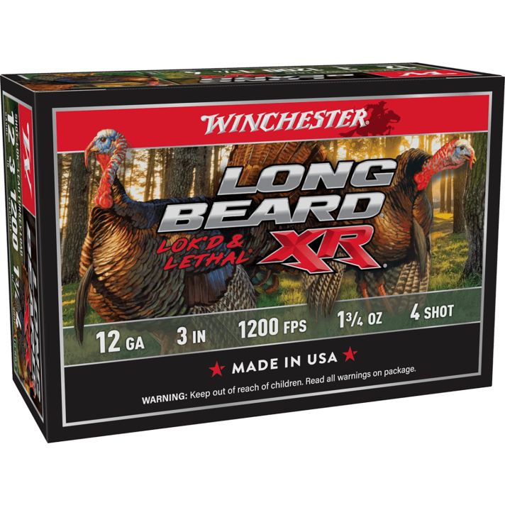 Winchester Ammo STLB1234 Long Beard XR Shot-Lok 12Gauge 3" 1 3/4oz 4Shot 10 Per Box/10 Case