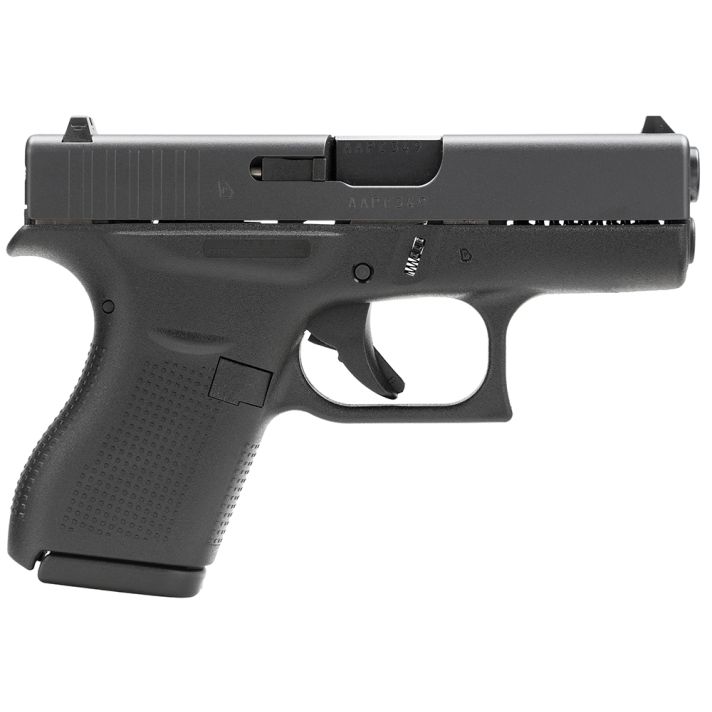 Glock UI4250201 G42 Gen3 Sub-Compact 380 ACP 6+1 3.25" Black Polygonal Rifled Barrel, Matte Black Serrated Slide, Black Polymer Frame, Black Textured Polymer Grip, USA Made