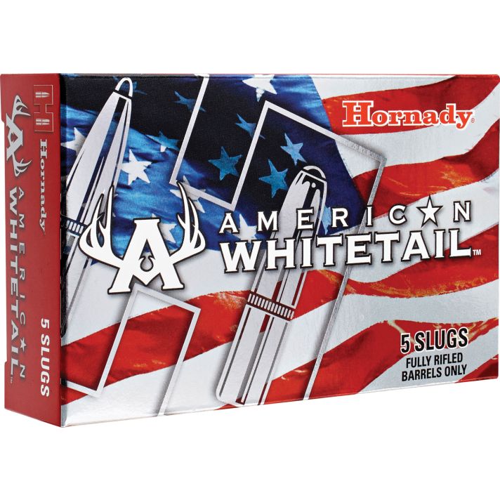 Hornady 86271 American Whitetail12 Gauge 2.75" 1 oz InterLock Slug Shot 5 Per Box/ 20 Case