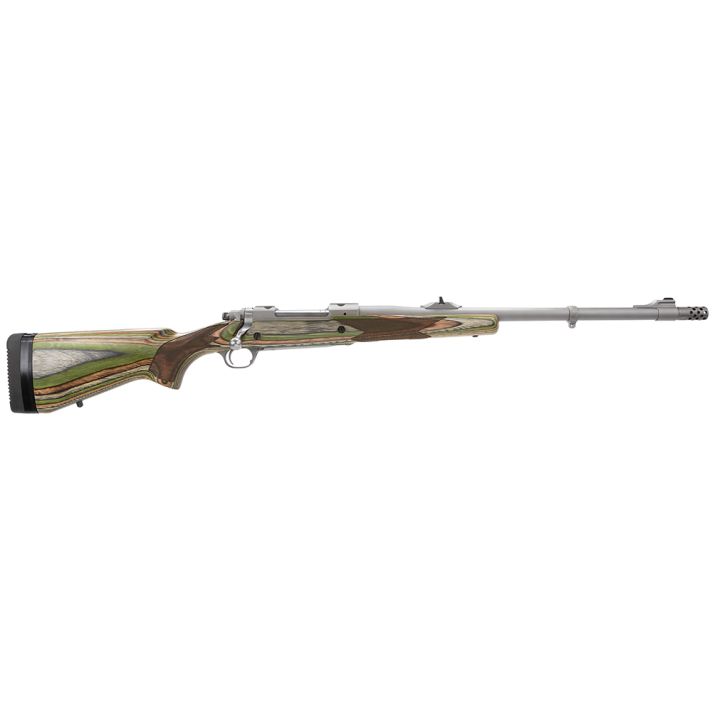 Ruger 47130 Hawkeye Guide Gun 416 Ruger 3+1 20" Matte Stainless Threaded Barrel, Receiver w/Integral Scope Mount, Green Mountain Adj LOP Laminate Stock, Right Hand