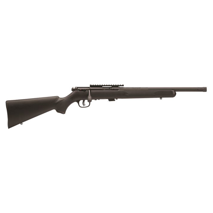 Savage Arms 96699 93R17 FV-SR Full Size 17 HMR 5+1 16.50" Matte Black Heavy Threaded Barrel, Matte Black Picatinny Rail Carbon Steel Receiver, Matte Black Fixed Varmint Synthetic Stock, Right Hand
