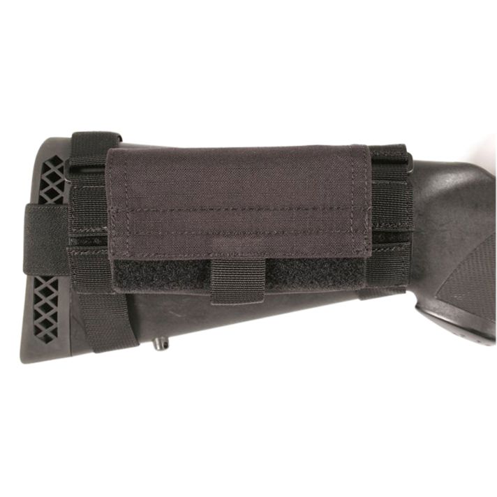 Blackhawk 52BS02BK Buttstock Shell PouchBlack Nylon 5rd Shotgun Ambidextrous