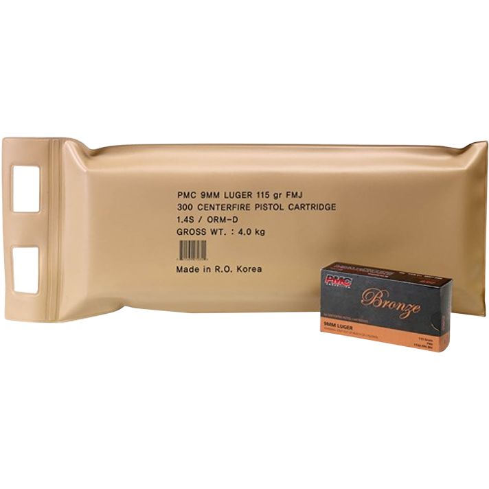 PMC 9ABP Bronze Battle Pack 9mmLuger 115gr Full Metal Jacket 300 Per Box/3 Case