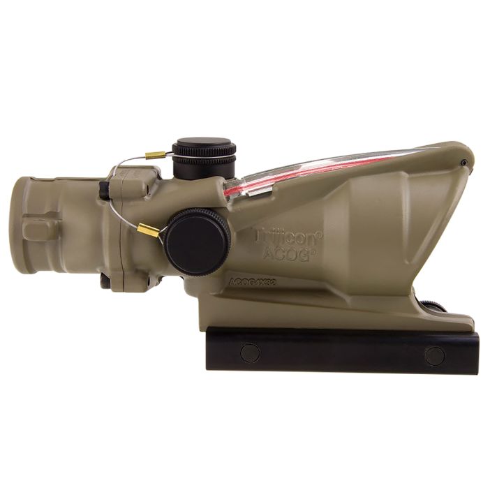 Trijicon 100310 ACOGFlat Dark Earth 4x32mm Illuminated Red Chevron .223/5.56 BDC Reticle
