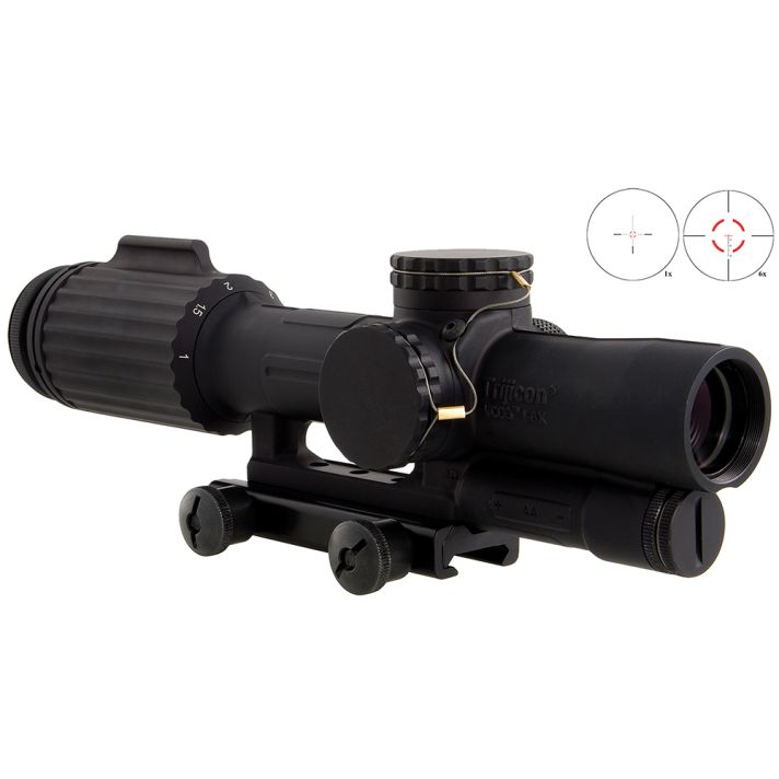 Trijicon 1600000 VCOGBlack Hardcoat Anodized 1-6x 24mm LED Illuminated Red Segmented Circle w/Crosshair 223 55gr Reticle
