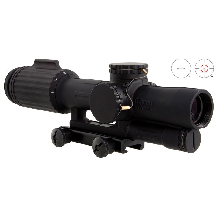 Trijicon 1600004 VCOG1-6x 24mm Obj 95-15.90 ft @ 100 yds FOV Matte Black Finish LED Illuminated Red Segmented Circle w/Crosshair 308 175gr W/TA51 Mount