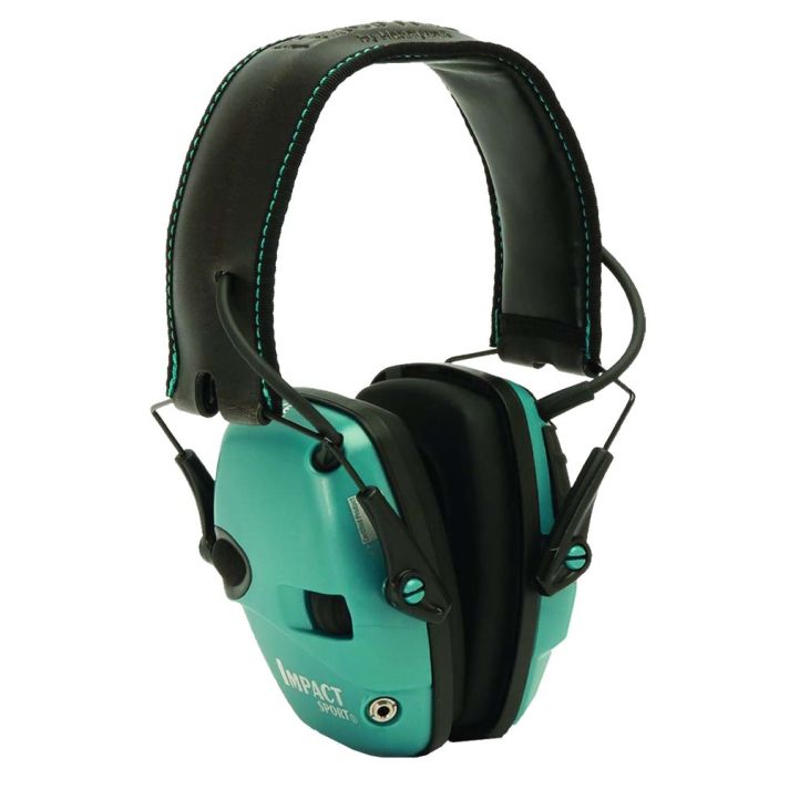Howard Leight R02521 Impact Sport Electronic Muff 22 dB Over the Head Black/Teal Adult 1 Pair