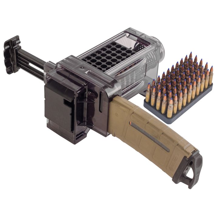 Caldwell 397488 Magazine Charger223 Rem/204 Ruger/300 BO/5.56x45mm NATO 50rd Compatible w/AR-15 Magazines Smoke Polycarbonate