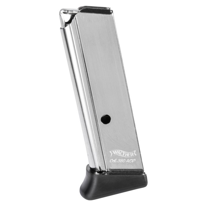 Walther Arms 2246012 PPK/S7rd Detachable w/Finger Rest 380 ACP Nickel Steel