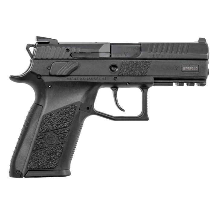 CZ-USA 91086 P-079mm Luger 15+1, 3.75" Blued Steel Barrel, Black Nitride Serrated Steel Slide, Black Polymer Frame w/Picatinny Rail, Black Interchangeable Backstrap Grip, Ambidextrous