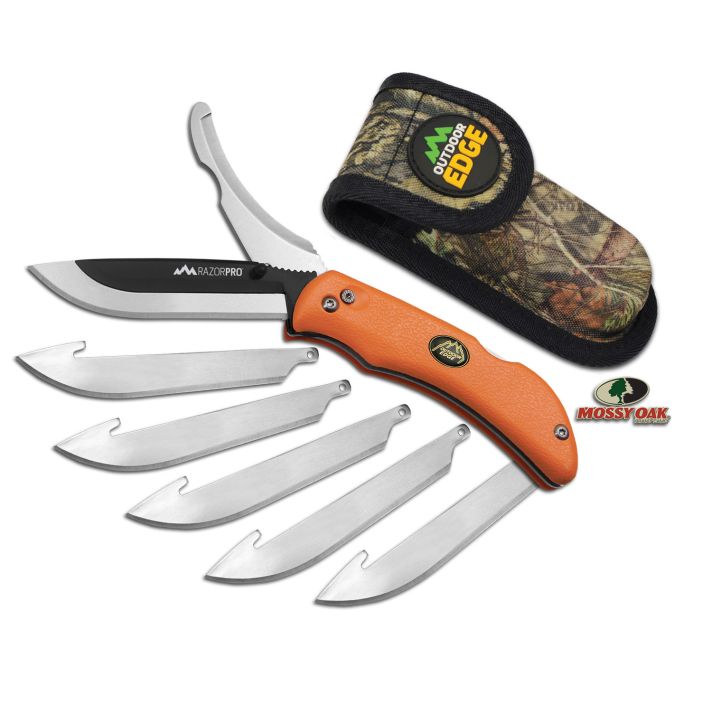 Outdoor Edge RO20C RazorPro3.50" Folding Razor/Gut Plain/Saw 420J2 Stainless Steel Blade FRN Orange Handle