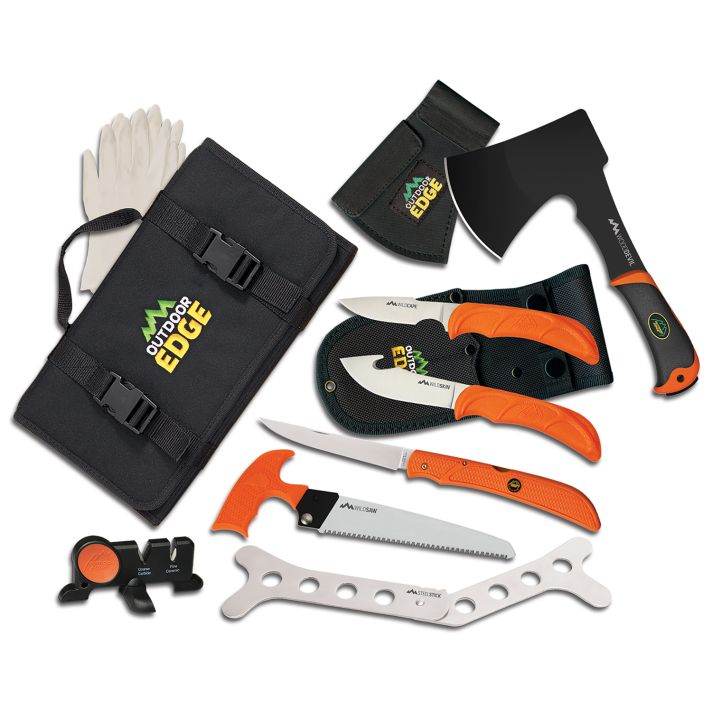 Outdoor Edge OF1 Outfitter Hunting Set Multiple 420J2 Stainless Steel Blade FRN Orange Handle