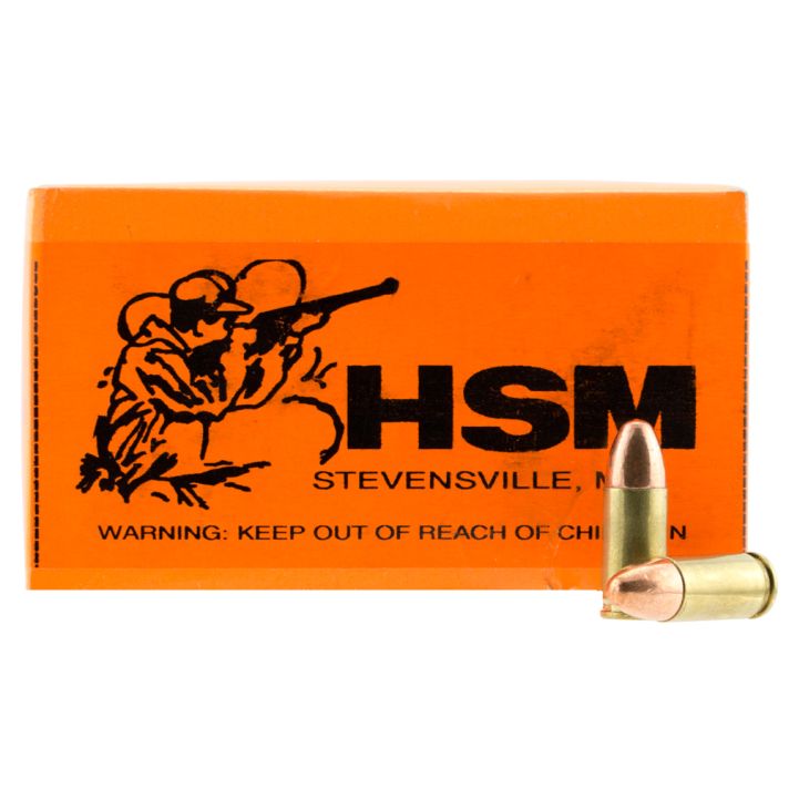 HSM 9MM4R Training9mm Luger 124 gr Full Metal Jacket 50 Per Box/ 20 Case