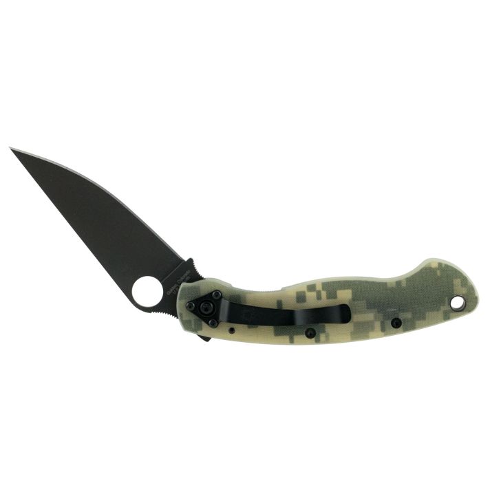 Spyderco C36GPCMOBK Military4" Folding Modified Clip Point Plain Black DLC CPM S30V SS Blade Camo G10 Handle Includes Pocket Clip