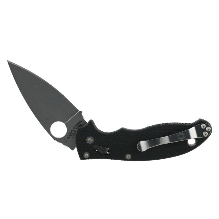 Spyderco C101GP2 Manix 23.37" Folding Drop Point Plain CPM S30V SS Blade Black G10 Handle Includes Pocket Clip