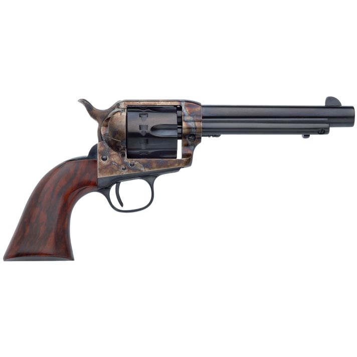 Taylors & Company 550805 1873 Cattleman 22 LR Caliber with 4.75" Blued Finish Barrel, 12rd Capacity Blued Finish Cylinder, Color Case Hardened Finish Steel Frame & Walnut Grip