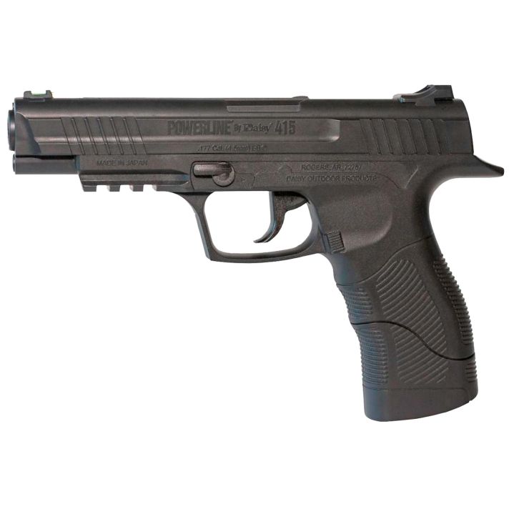 Daisy 5415 415 Powerline CO2 177 BB Smooth Bore Steel Barrel, 21 Shot Built-In BB Magazine, Black Frame w/Accessory Rail, Checkered Polymer Grips, Manual Safety