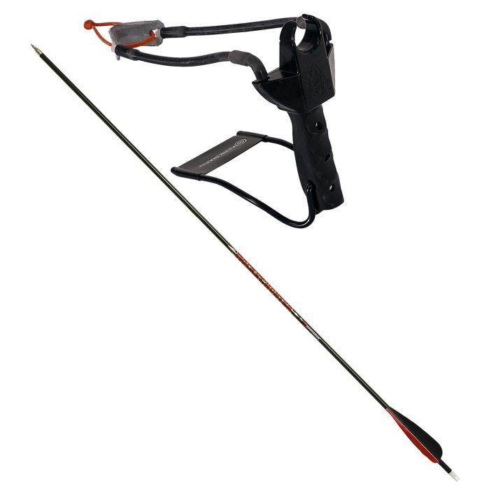 Marksman 3075 Marksman 3075 Pocket Hunter Slingshot Black Steel Frame Black Molded Handle