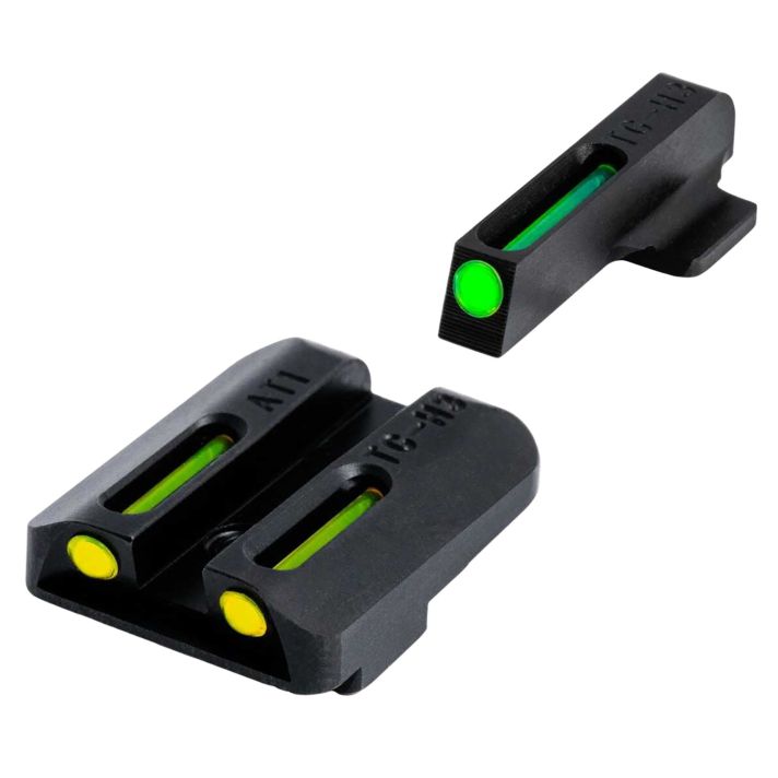 TruGlo TG131GT1B TFOGreen/Tritium/Fiber Optic Front Sight-Yellow/Tritium/Fiber Optic Rear Sight Glock 42/43