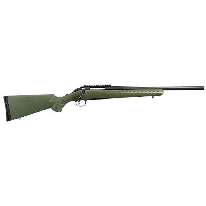 Ruger 6974 American PredatorFull Size 308 Win 4+1 18" Matte Black Threaded Barrel, Matte Black Steel Receiver w/Picatinny Rail, Moss Green Fixed Synthetic Stock