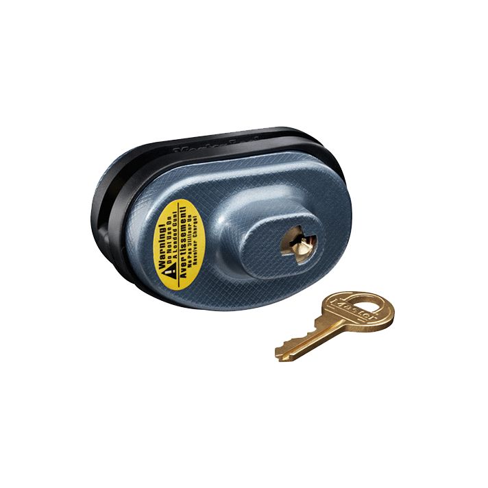 Master Lock 90KADSPT Trigger Guard Lock Keyed Alike Open With Key Blue Steel/Zinc Adjustable Firearm Fit- Universal