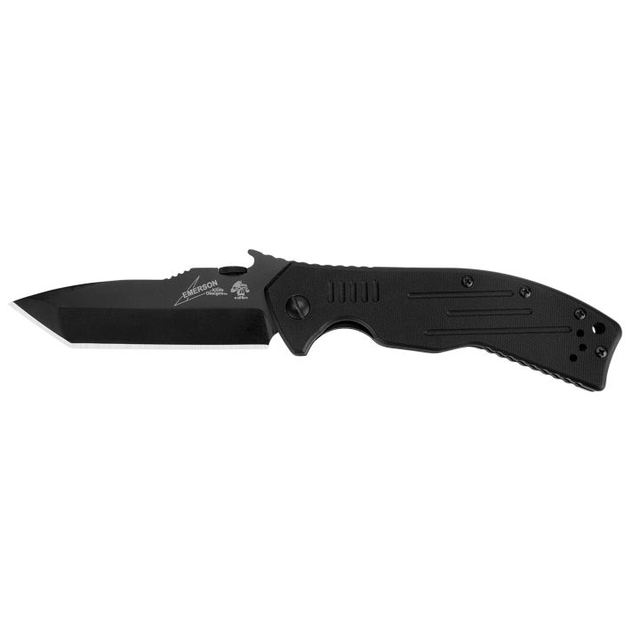 Kershaw 6044TBLK CQC 8K 3.50" Folding American Tanto Plain Black Oxide 8Cr14MoV SS Blade Black G10 Handle Includes Pocket Clip