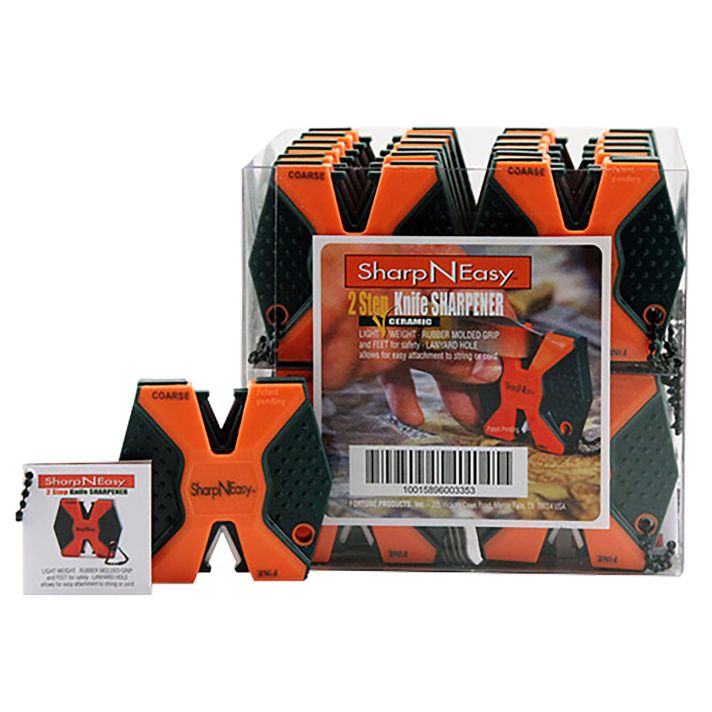 AccuSharp 335CD SharpNEasy 2-Step Sharpener Hand Held Fine/Coarse Ceramic Stone Sharpener Black/Orange Plastic 24