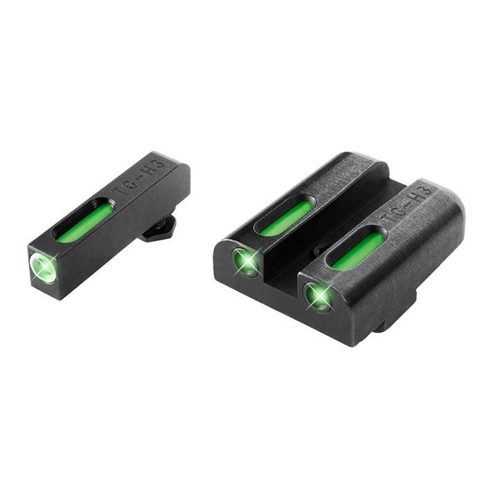 TruGlo TG13GL2A TFXBlack | Green Tritium & Fiber Optic White Outline Front Sight Green Tritium & Fiber Optic Rear Sight