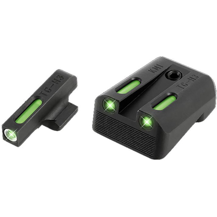 TruGlo TG13KM1A TFXBlack | Green Tritium & Fiber Optic White Outline Front Sight Green Tritium & Fiber Optic Rear Sight