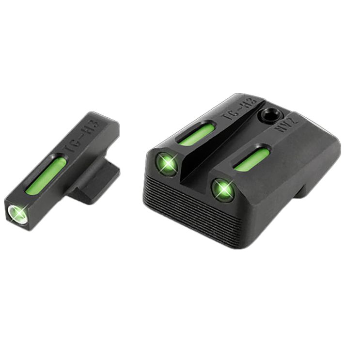 TruGlo TG13NV1A TFXBlack | Green Tritium & Fiber Optic White Outline Front Sight Green Tritium & Fiber Optic Rear Sight