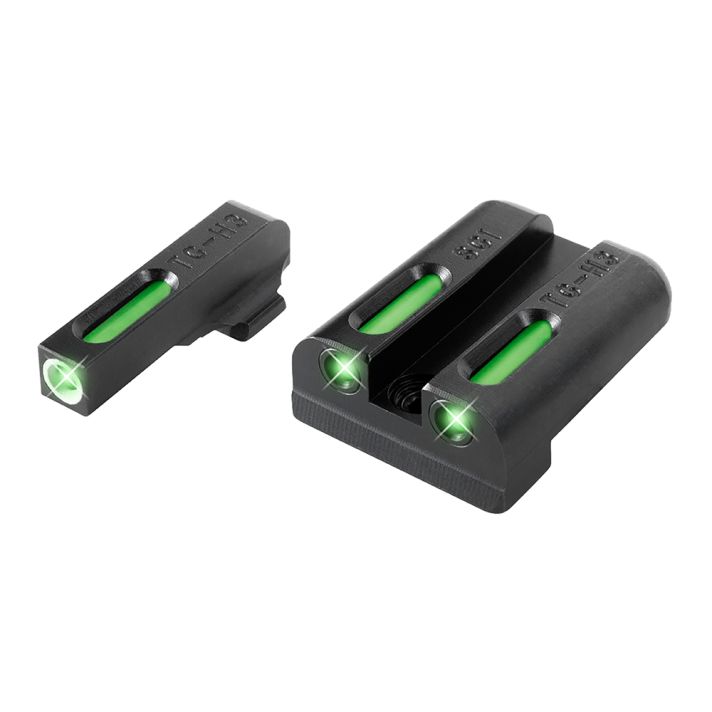 TruGlo TG13SG1A TFXBlack | Green Tritium & Fiber Optic White Outline Front Sight Green Tritium & Fiber Optic Rear Sight