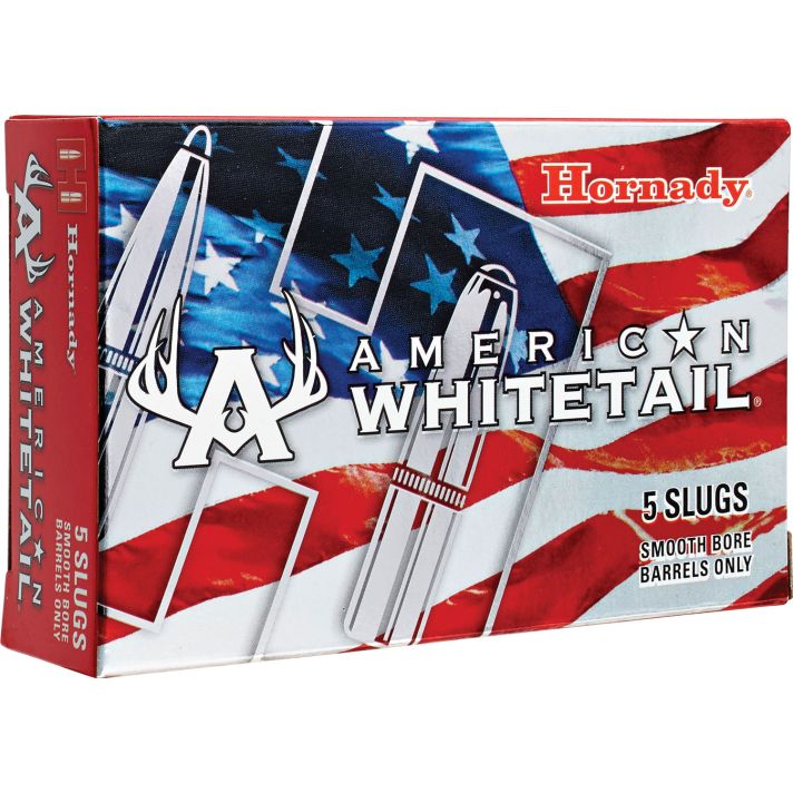 Hornady 86234 American Whitetail12 Gauge 2.75" 1 oz Rifled Slug Shot 5 Per Box/ 20 Case