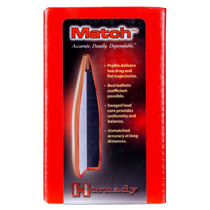 Hornady 3039 Match30 Cal .308 155 gr Hollow Point Boat Tail Match 100 Per Box/ 15 Case