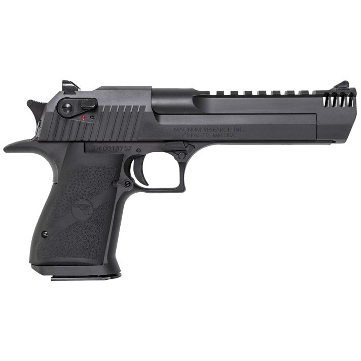 Magnum Research DE50IMB Desert Eagle Mark XIX 50 AE 6" with Muzzle Brake 7+1 Matte Black Carbon Steel Frame & Slide Black Rubber Grip