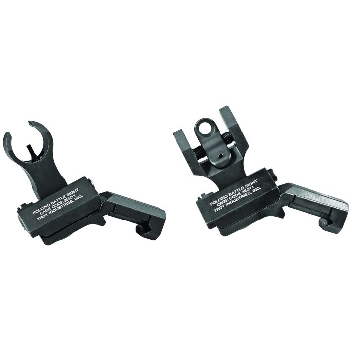 Troy Ind SSIG45SHRBT00 45 Degree BattleSight Set- HK Front & Round RearBlack Hardcoat Anodized