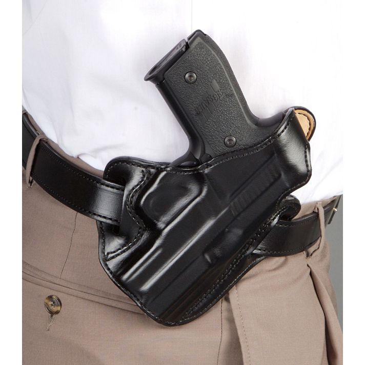 DeSantis Gunhide 001BAE1Z0 Thumb Break Scabbard OWB Black Leather Belt Slide Fits Glock 26 Fits Glock 33 Fits Glock 27 Right Hand