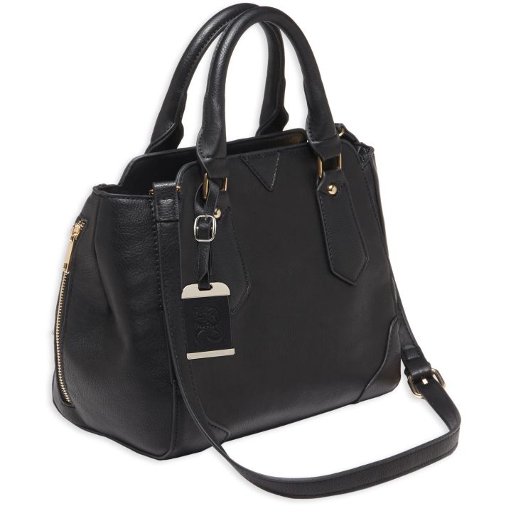 Bulldog BDP020 Satchel Purse w/Holster Black Leather for Small Autos & Revolvers Ambidextrous Hand