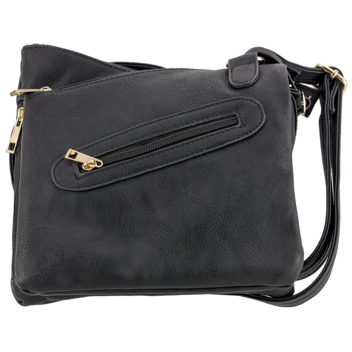Bulldog BDP030 Cross Body Purse w/Holster Black Leather for Small Autos & Revolvers Ambidextrous Hand